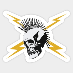 Punk Rock Skeleton with Lightning Bolts Sticker